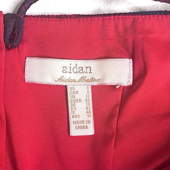 Aidan Mattox Dress Size 8 Spaghetti Strap Jacquard Mini Cocktail Dress - Picture 9 of 16